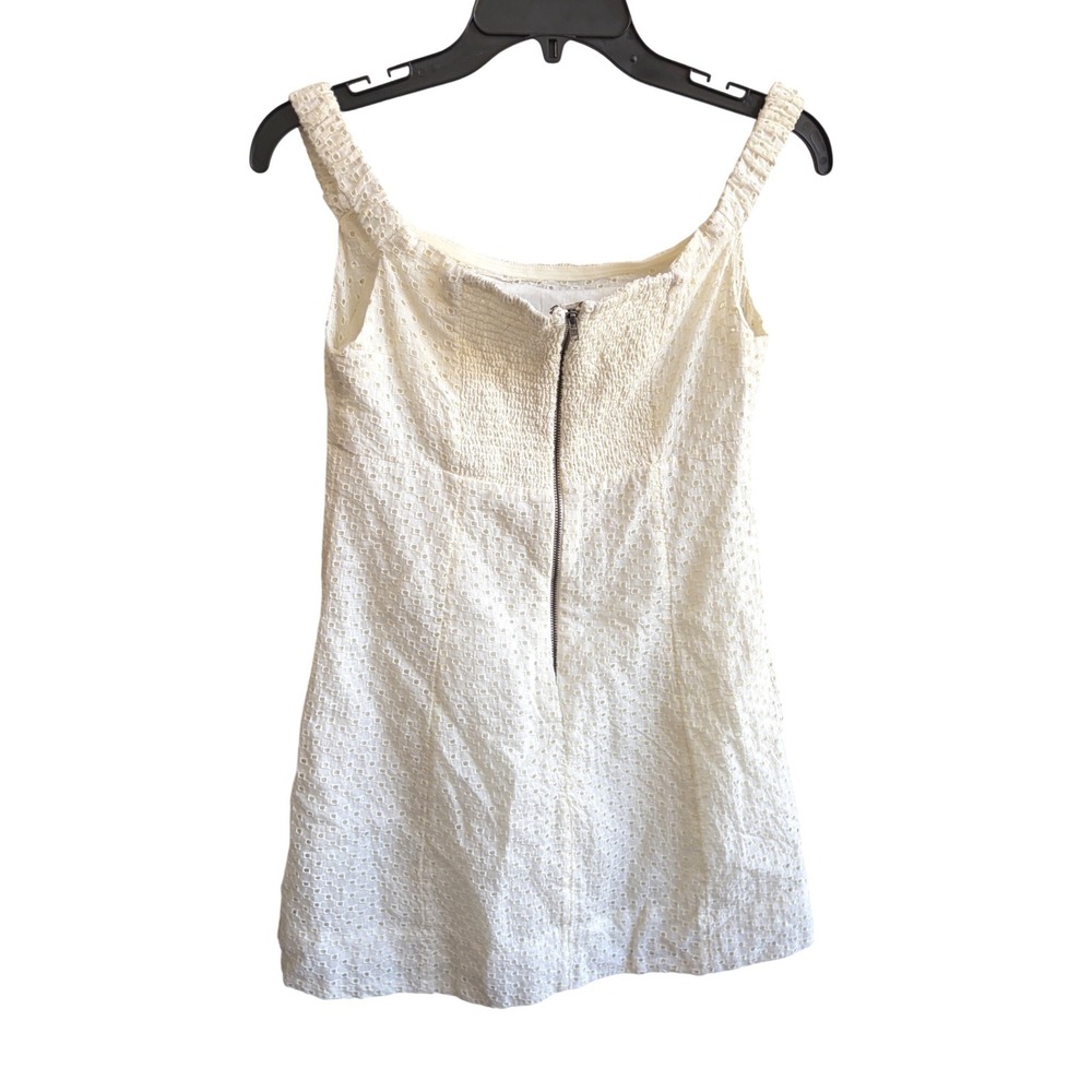 Free People Berry Kiss Dress Ivory Eyelet Off Shoulder Mini‎ OB1903732 M - Picture 9 of 11